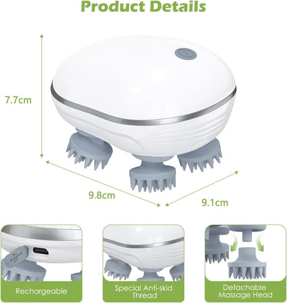 Smart Electric Scalp & Body Massager with 4 Heads