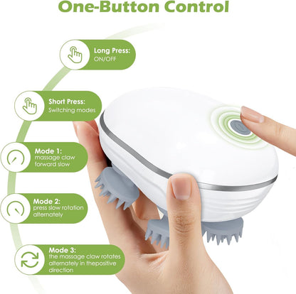 Smart Electric Scalp & Body Massager with 4 Heads