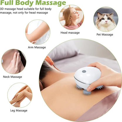 Smart Electric Scalp & Body Massager with 4 Heads