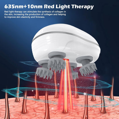 Smart Electric Scalp & Body Massager with 4 Heads