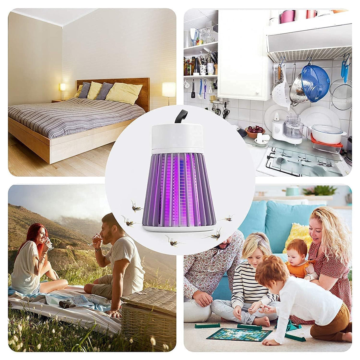 Eco-Friendly LED Mosquito Killer Machine – USB-Powered Indoor Bug Zapper for Home – Chemical-Free Insect Trap Safe for Kids & Pets – Easy to Clean, Compact Design (MASHROOM Mosquito LAMP)